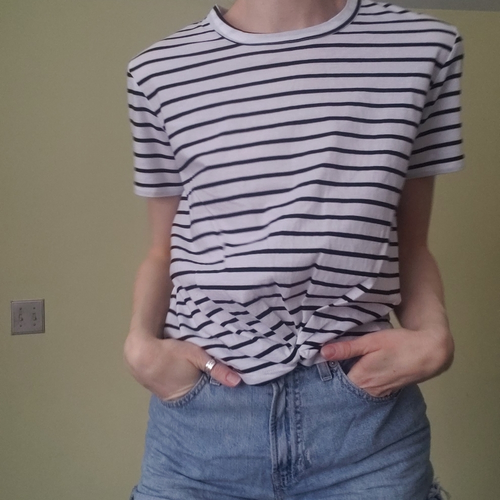 BRAND NEW Ivory Ella stripe front knot T